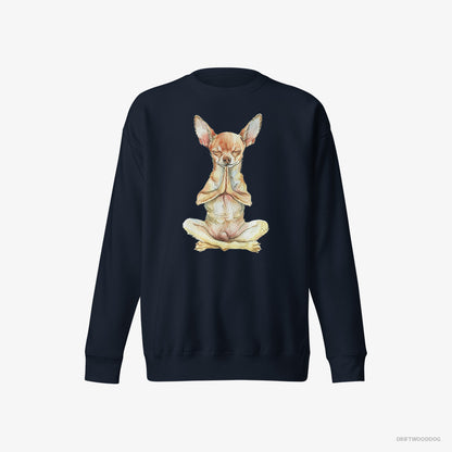 Chihuahua Doing Yoga Navy Sweatshirt