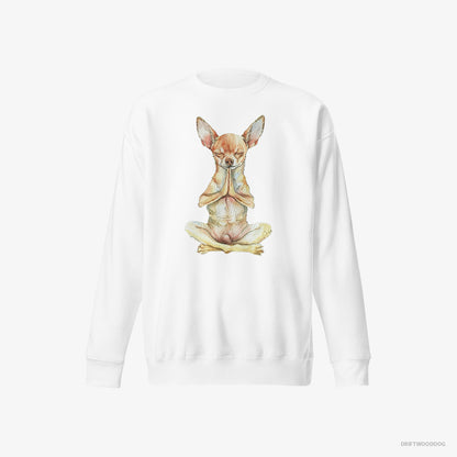 Chihuahua Doing Yoga White Sweatshirt