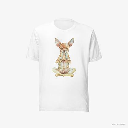 Chihuahua Doing Yoga White T-Shirt