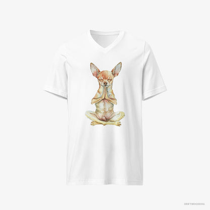 Chihuahua Doing Yoga White T-Shirt