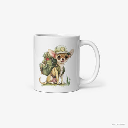 Chihuahua Ready for Hiking White Mug