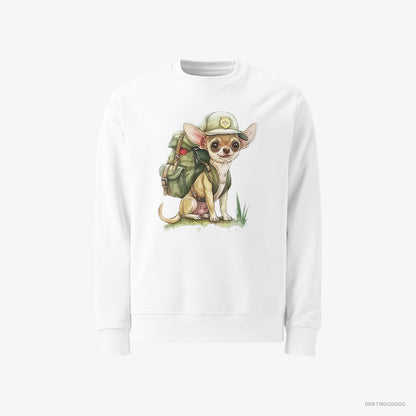 Chihuahua Ready for Hiking White Sweatshirt