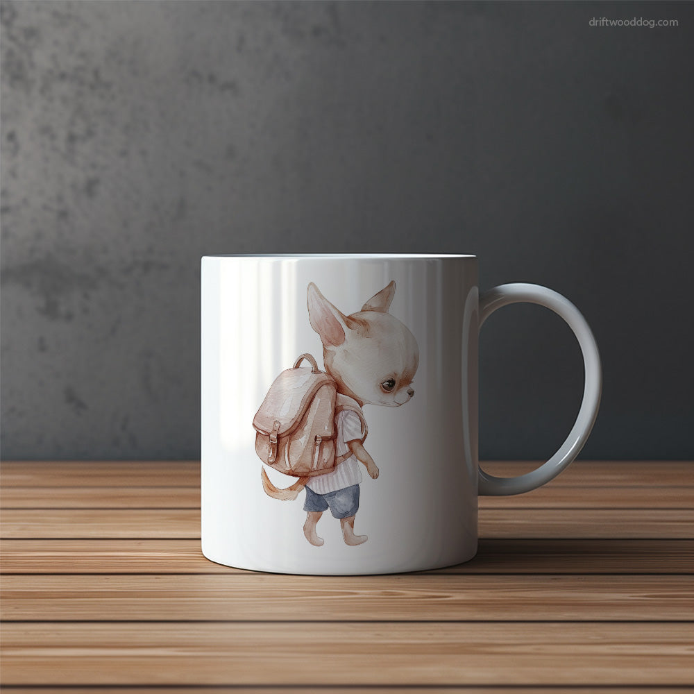 Chihuahua Rambling with a Rucksack Mug – Funny Dog Coffee Mugs | Quirky Canine Drinkware