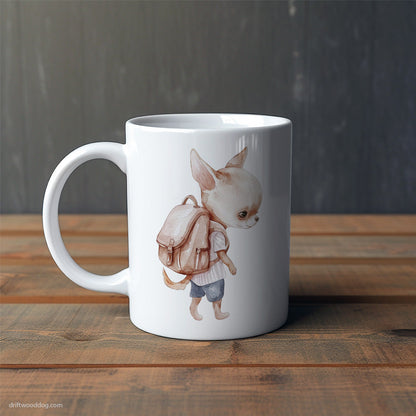 Chihuahua Rambling with a Rucksack Mug – Cute Dog-Themed Mugs | Perfect Gifts for Dog Lovers