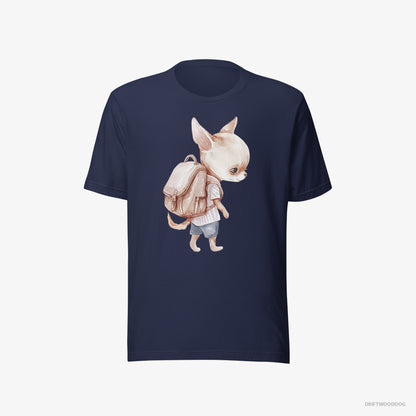 Chihuahua Rambling with a Rucksack Navy T-Shirt