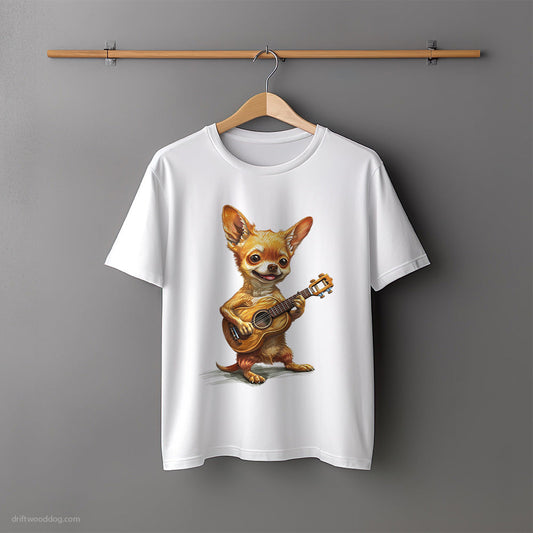 Chihuahua Playing Guitar T-Shirt – Unisex Tee for Dog Lovers