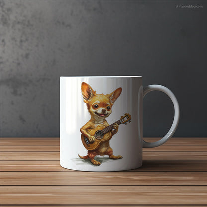 Chihuahua Playing Guitar Mug – Funny Dog Coffee Mugs | Quirky Canine Drinkware