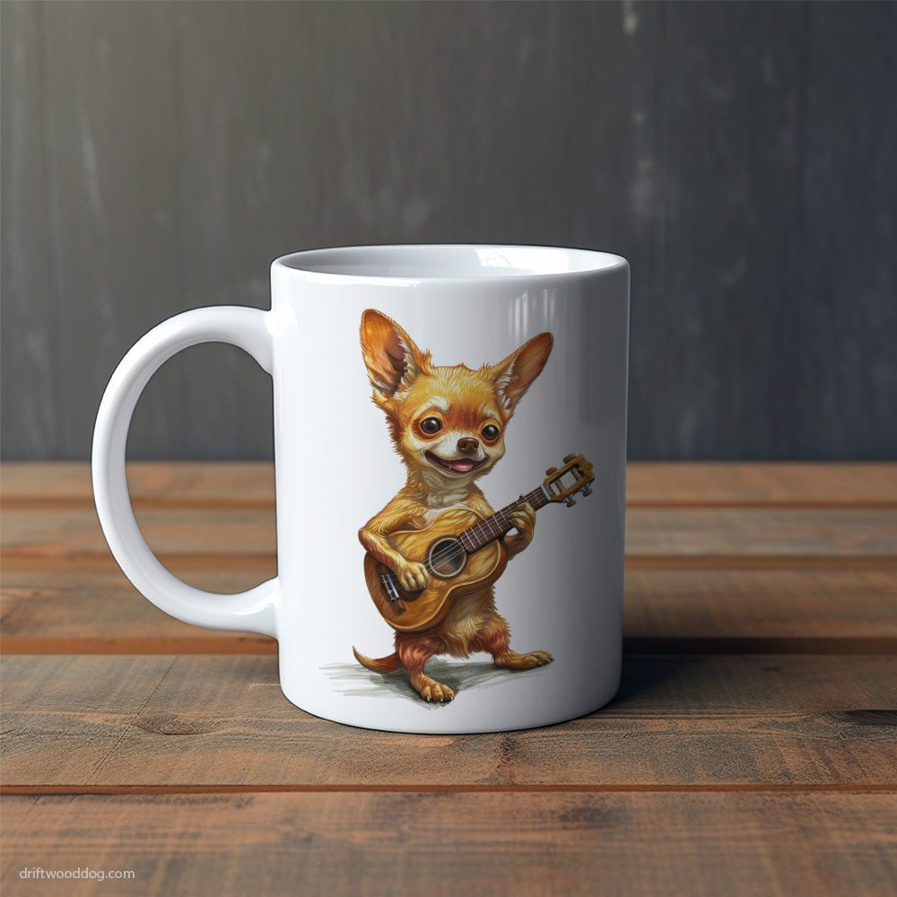 Chihuahua Playing Guitar Mug – Cute Dog-Themed Mugs | Perfect Gifts for Dog Lovers