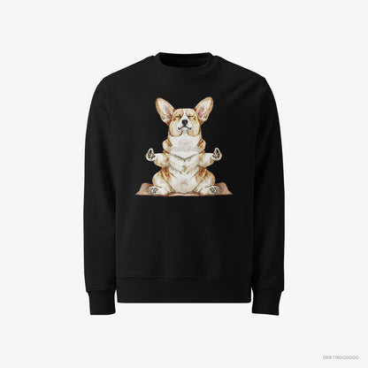 Corgi Doing Yoga Black Sweatshirt