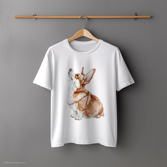 Adorable Corgi Looking Up T-Shirt – Unisex Tee for Dog Lovers