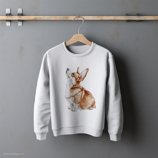 Adorable Corgi Looking Up Sweatshirt – Unisex Sweatshirt for Dog Lovers