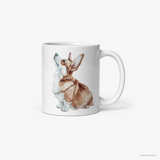 Adorable Corgi Looking Up – Mug White – Classic