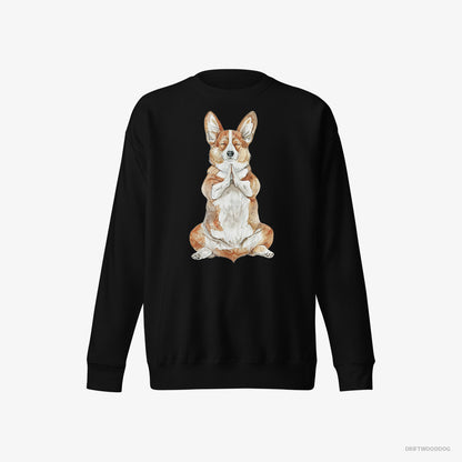 Corgi Meditating during Yoga Black Sweatshirt