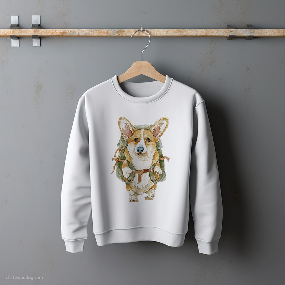 Corgi with a Backpack Sweatshirt – Unisex Sweatshirt for Dog Lovers