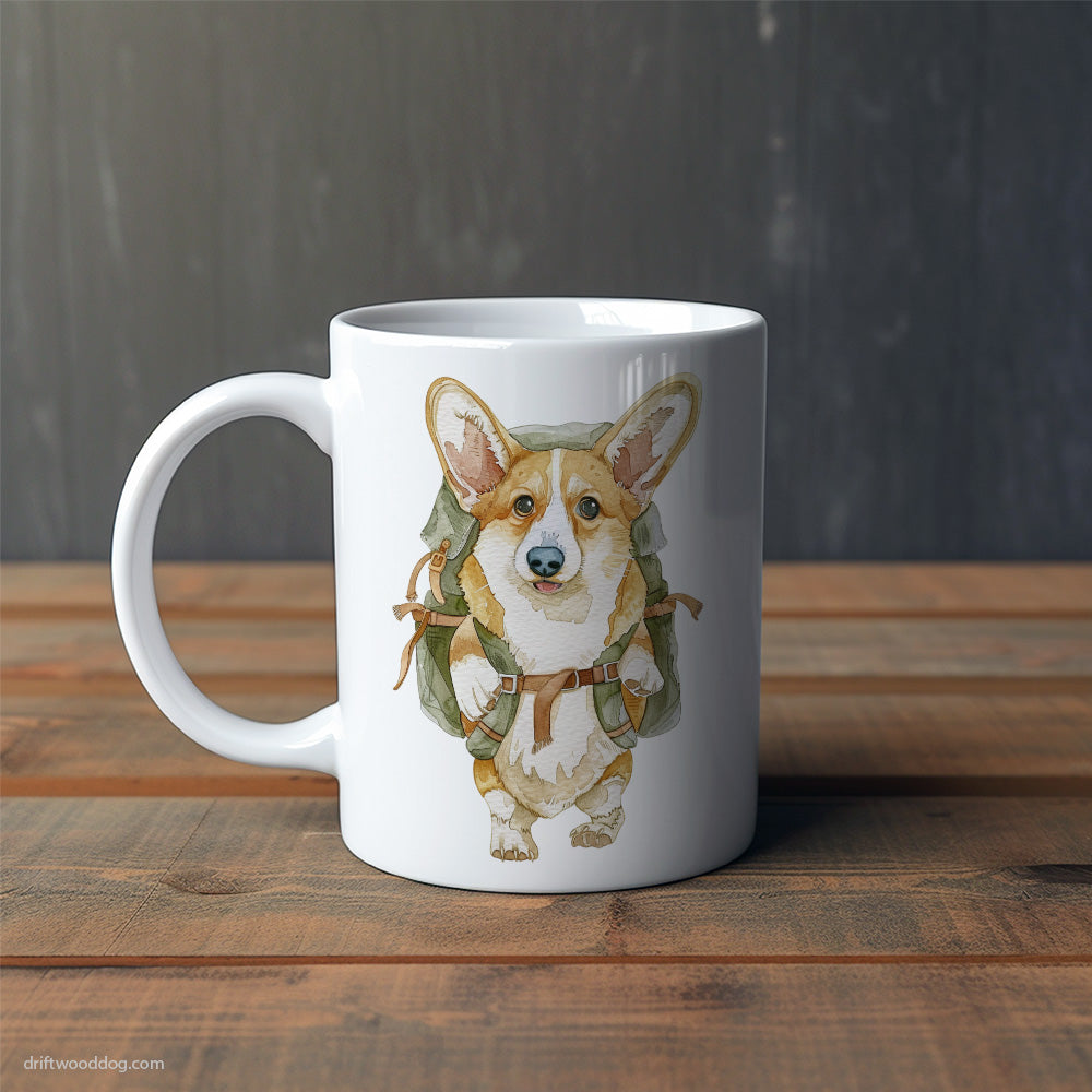 Corgi with a Backpack Mug – Cute Dog-Themed Mugs | Perfect Gifts for Dog Lovers