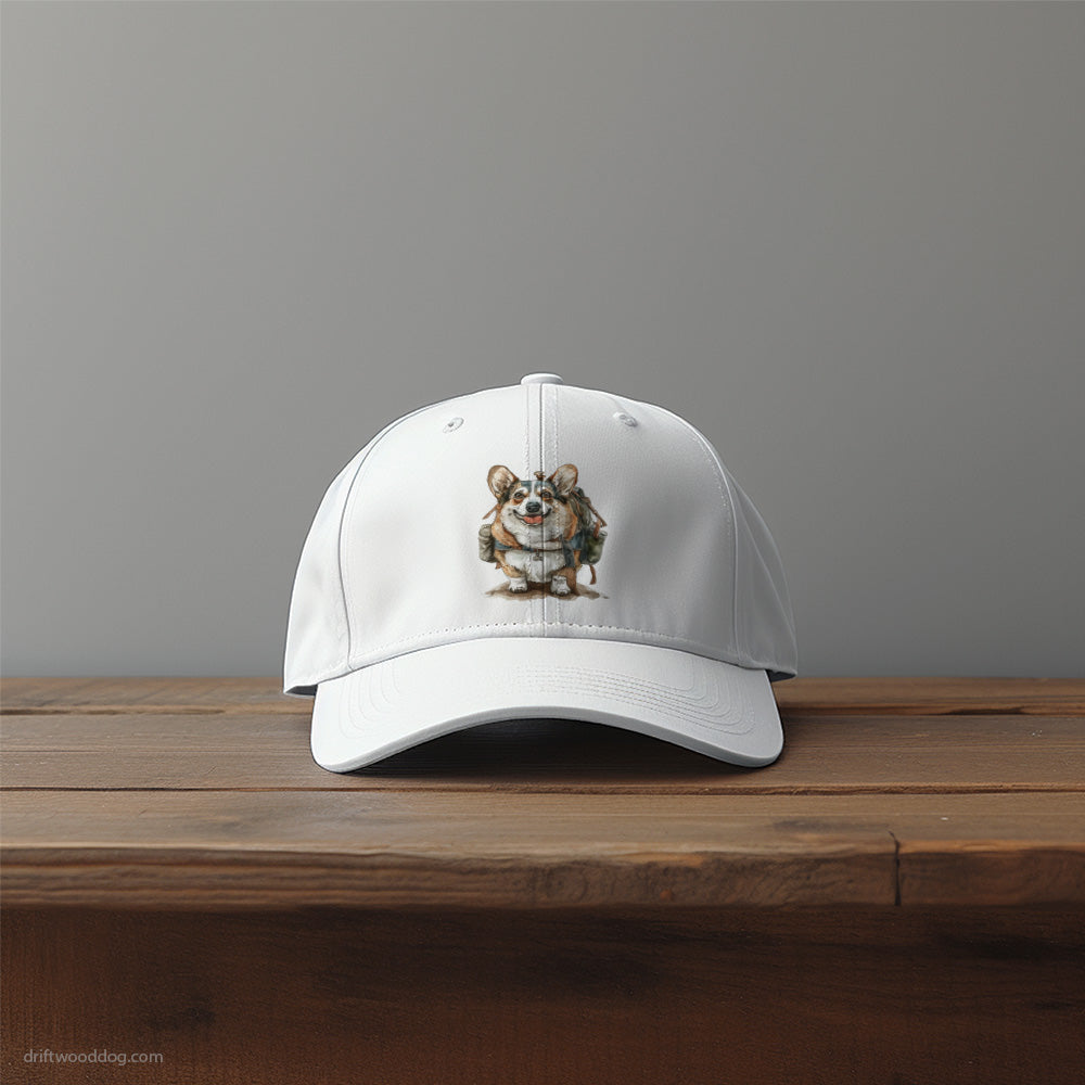 Excited Corgi Ready for Hiking Hat – Unique Dog-Themed Hats for Dog Lovers