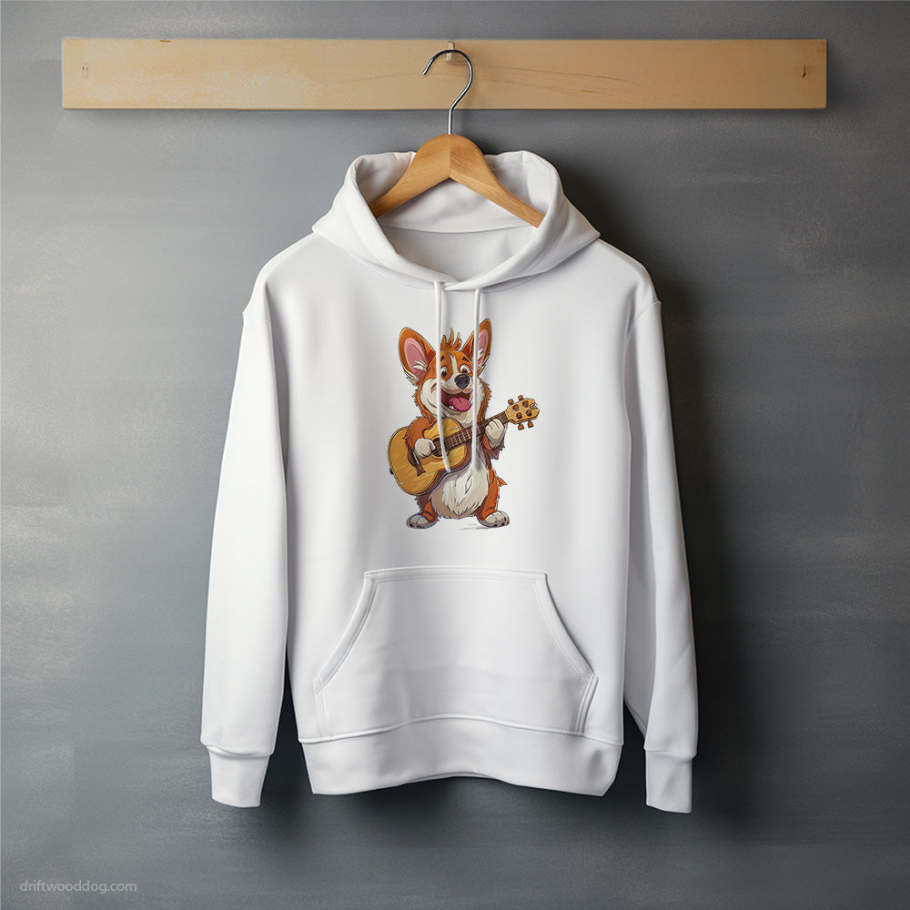 Corgi Playing Guitar Hoodie – Unisex Hoodie for Dog Lovers