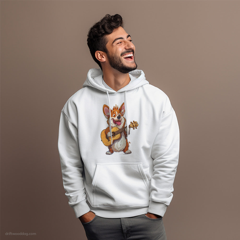 Corgi Playing Guitar Hoodie – Dog Hoodies for Men