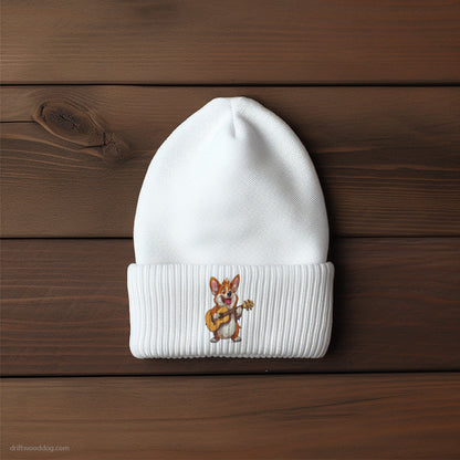 Corgi Playing Guitar Beanie – Unisex Beanie for Dog Lovers