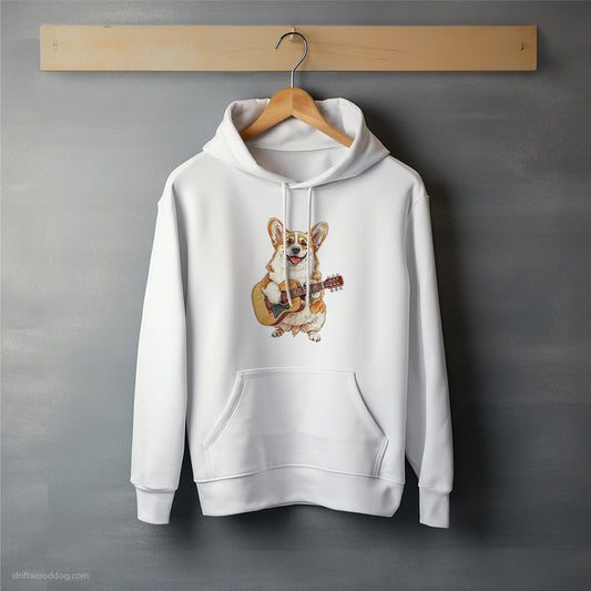 Corgi with a Guitar Hoodie – Unisex Hoodie for Dog Lovers