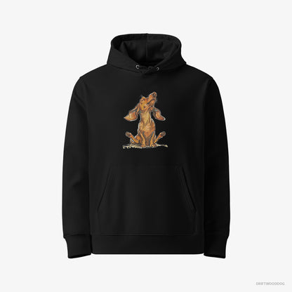 Dachshund Doing Yoga Black Hoodie