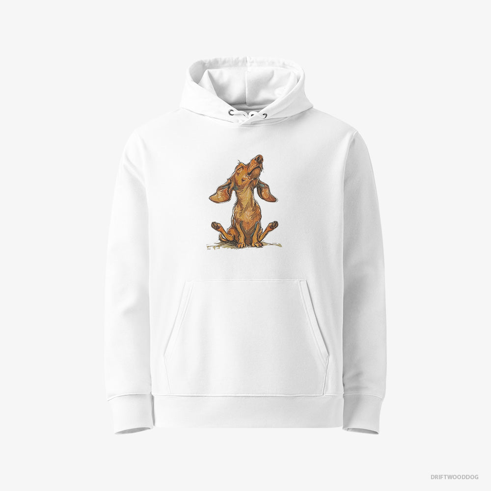 Dachshund Doing Yoga – Women's Hoodie White Eco – Eco-Friendly