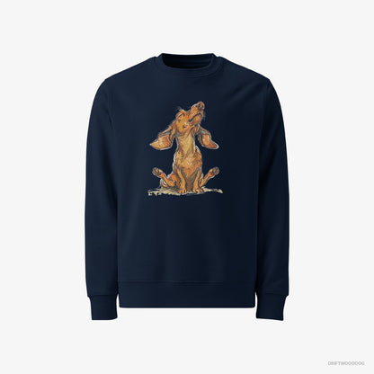 Dachshund Doing Yoga Navy Sweatshirt