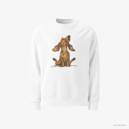 Dachshund Doing Yoga White Sweatshirt