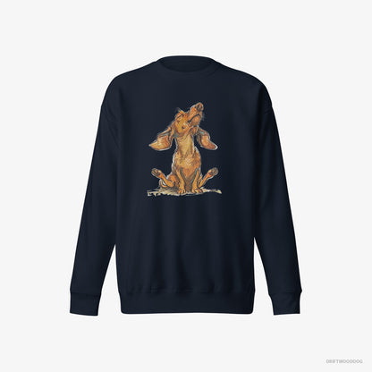 Dachshund Doing Yoga Navy Sweatshirt