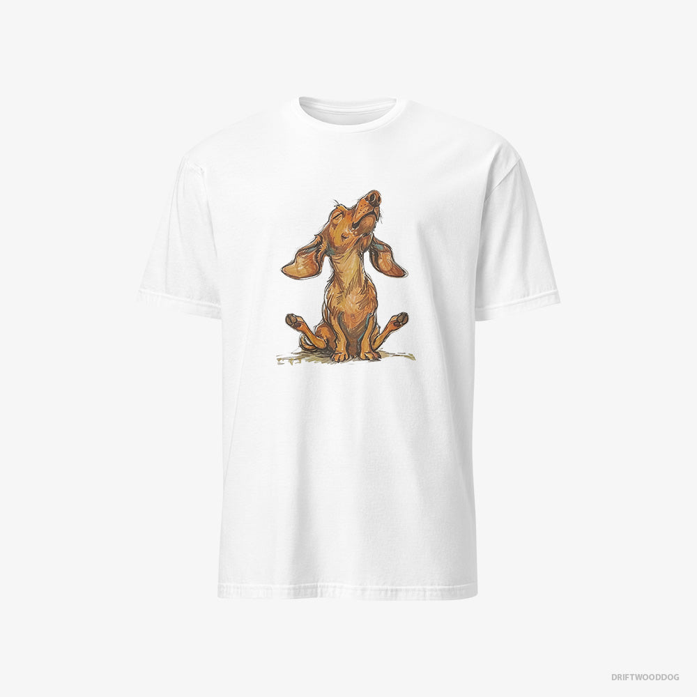 Dachshund Doing Yoga – Men's T-Shirt White – Classic