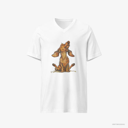 Dachshund Doing Yoga White T-Shirt