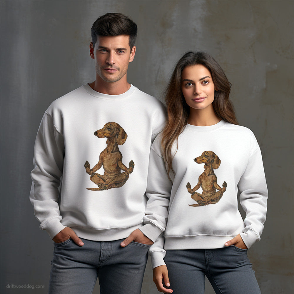 Dachshund Meditating during Yoga Sweatshirt – Unisex Sweatshirt for Dog Owners