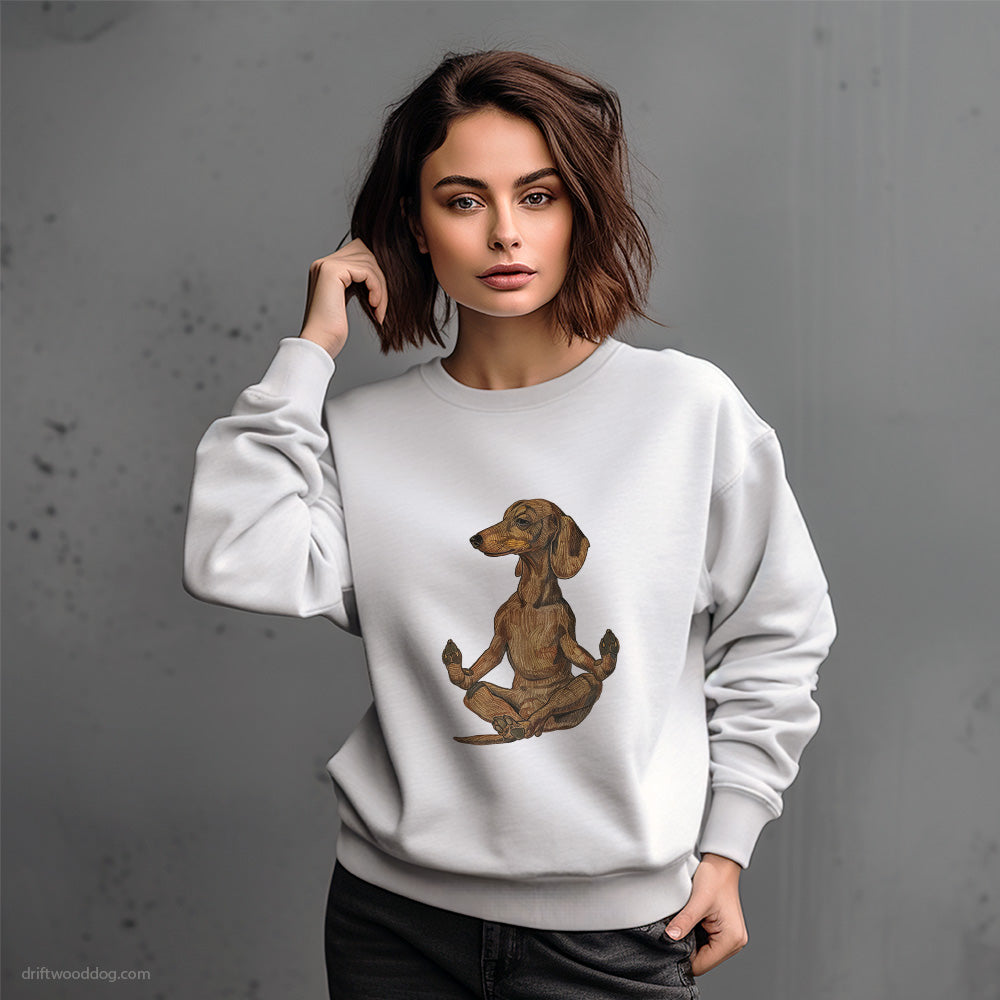 Dachshund Meditating during Yoga Sweatshirt – Dog-Themed Gifts for Dog Lovers