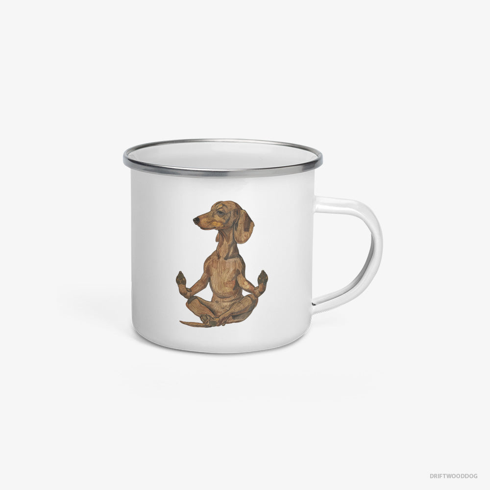 Dachshund Meditating during Yoga Enamel Mug