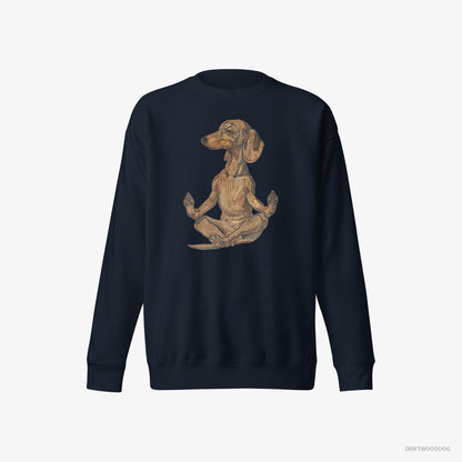 Dachshund Meditating during Yoga Navy Sweatshirt