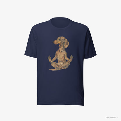 Dachshund Meditating during Yoga Navy T-Shirt