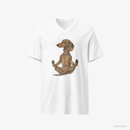 Dachshund Meditating during Yoga White T-Shirt