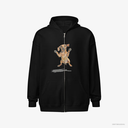 Dachshund Jumping Black Hoodie