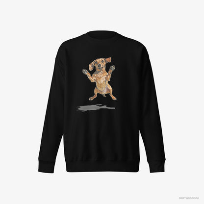 Dachshund Jumping Black Sweatshirt