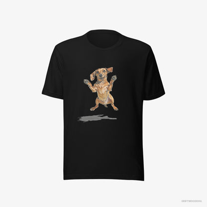 Dachshund Jumping Black T-Shirt