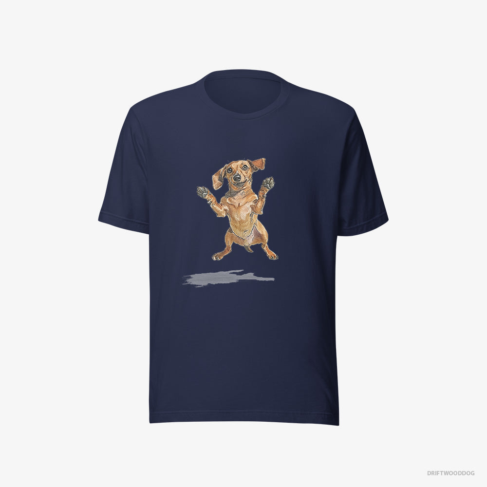 Excited Dachshund Jumping – Men's T-Shirt Navy Eco – Eco-Friendly