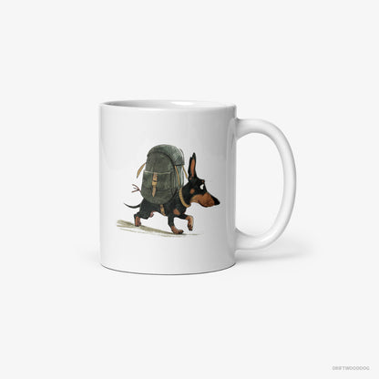 Dachshund Backpacking White Mug