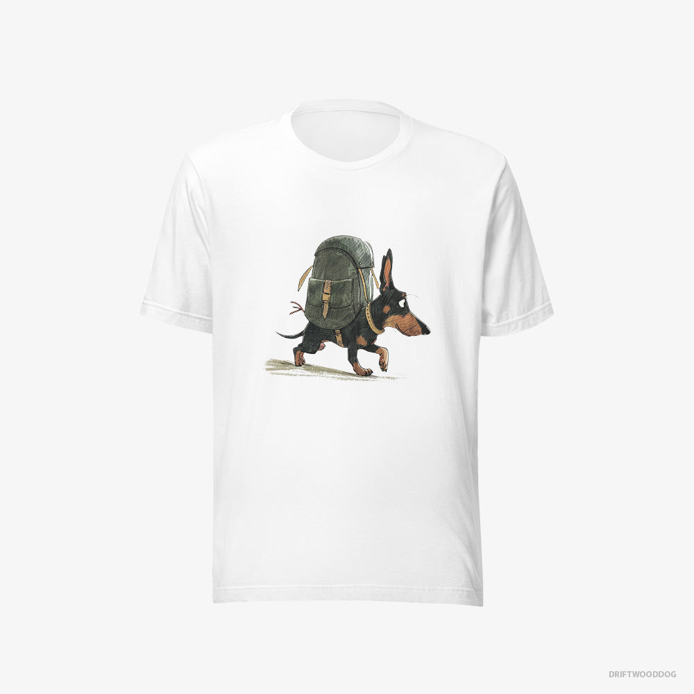 Black Dachshund Backpacking – Women's T-Shirt White Eco – Eco-Friendly