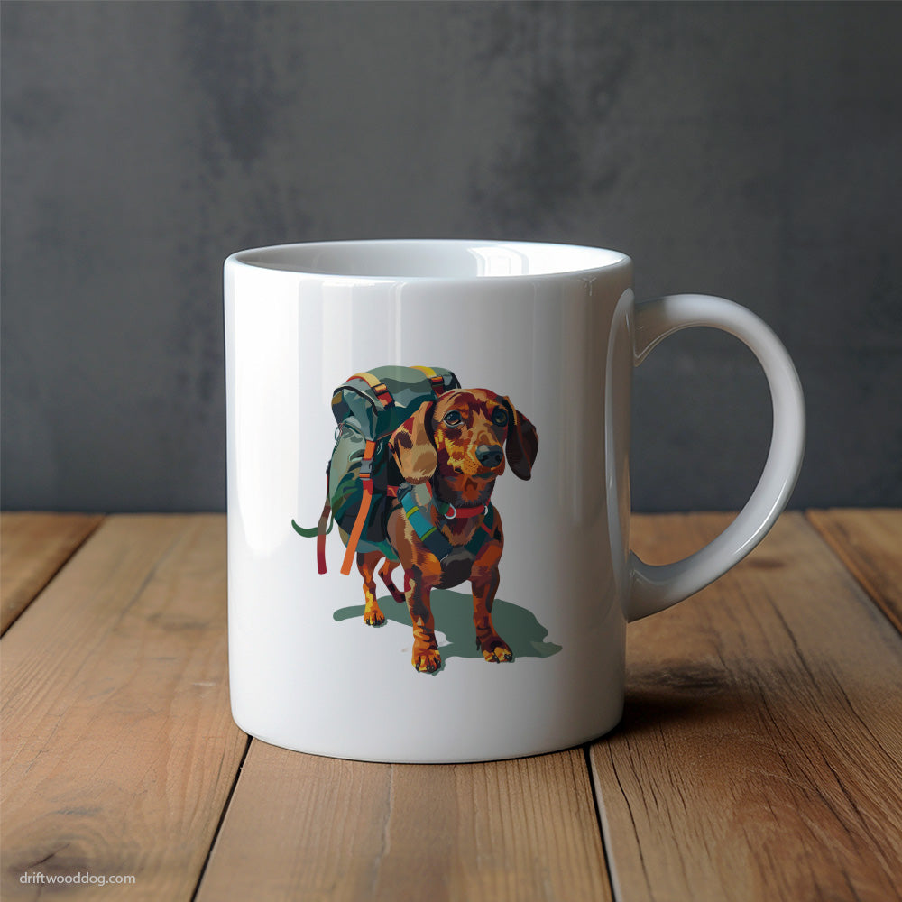 Dachshund Ready for Hiking Mug – Unique Dog Cups | Dog-Themed Mugs