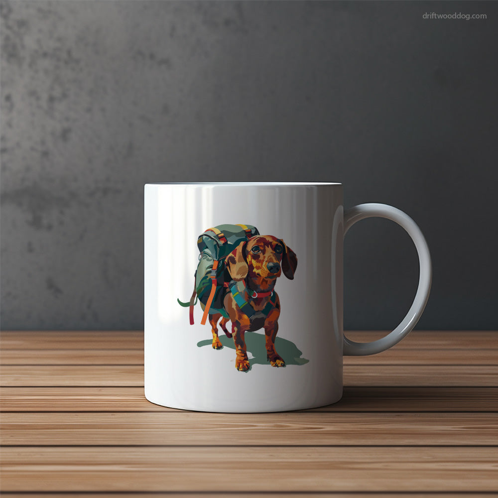 Dachshund Ready for Hiking Mug – Funny Dog Coffee Mugs | Quirky Canine Drinkware