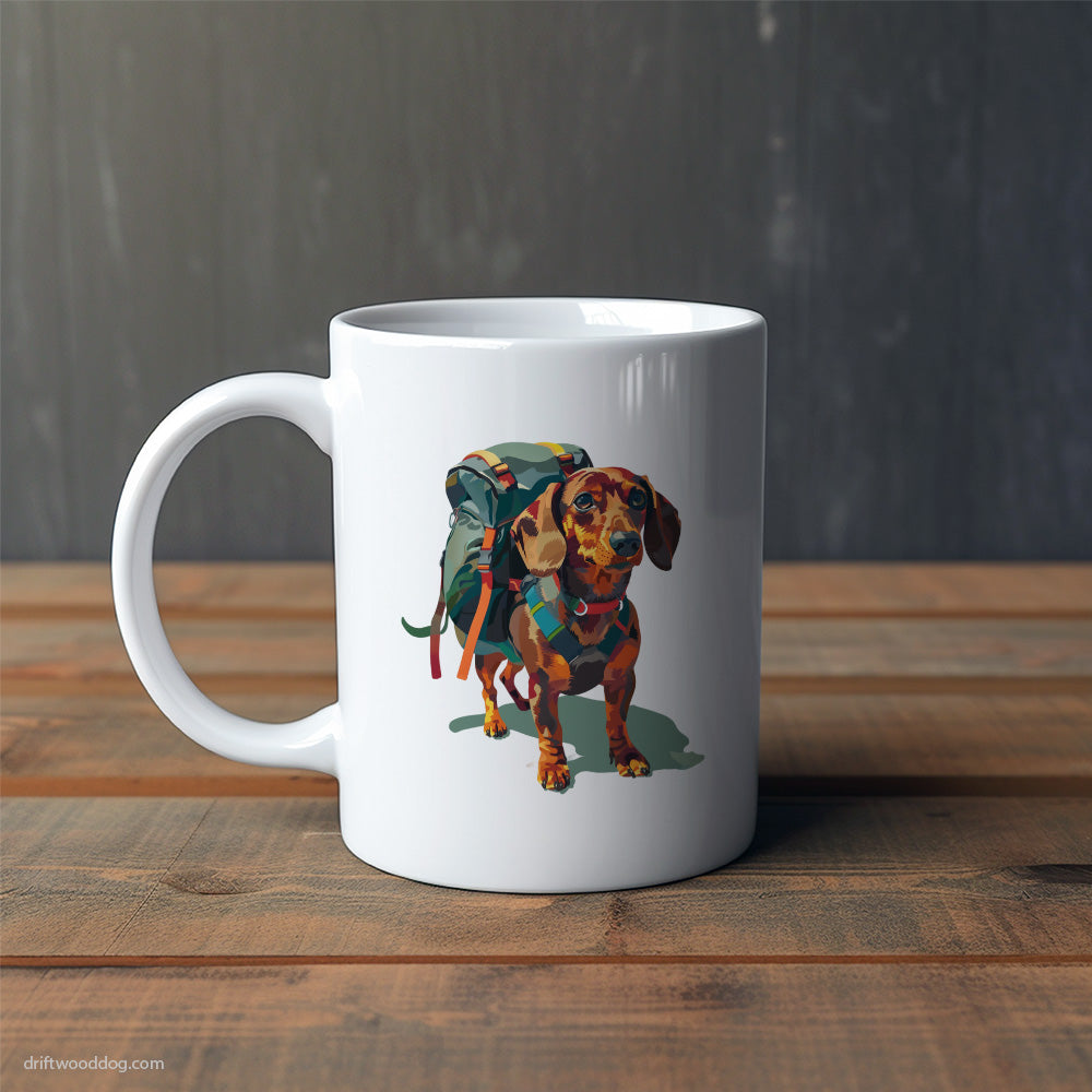 Dachshund Ready for Hiking Mug – Cute Dog-Themed Mugs | Perfect Gifts for Dog Lovers