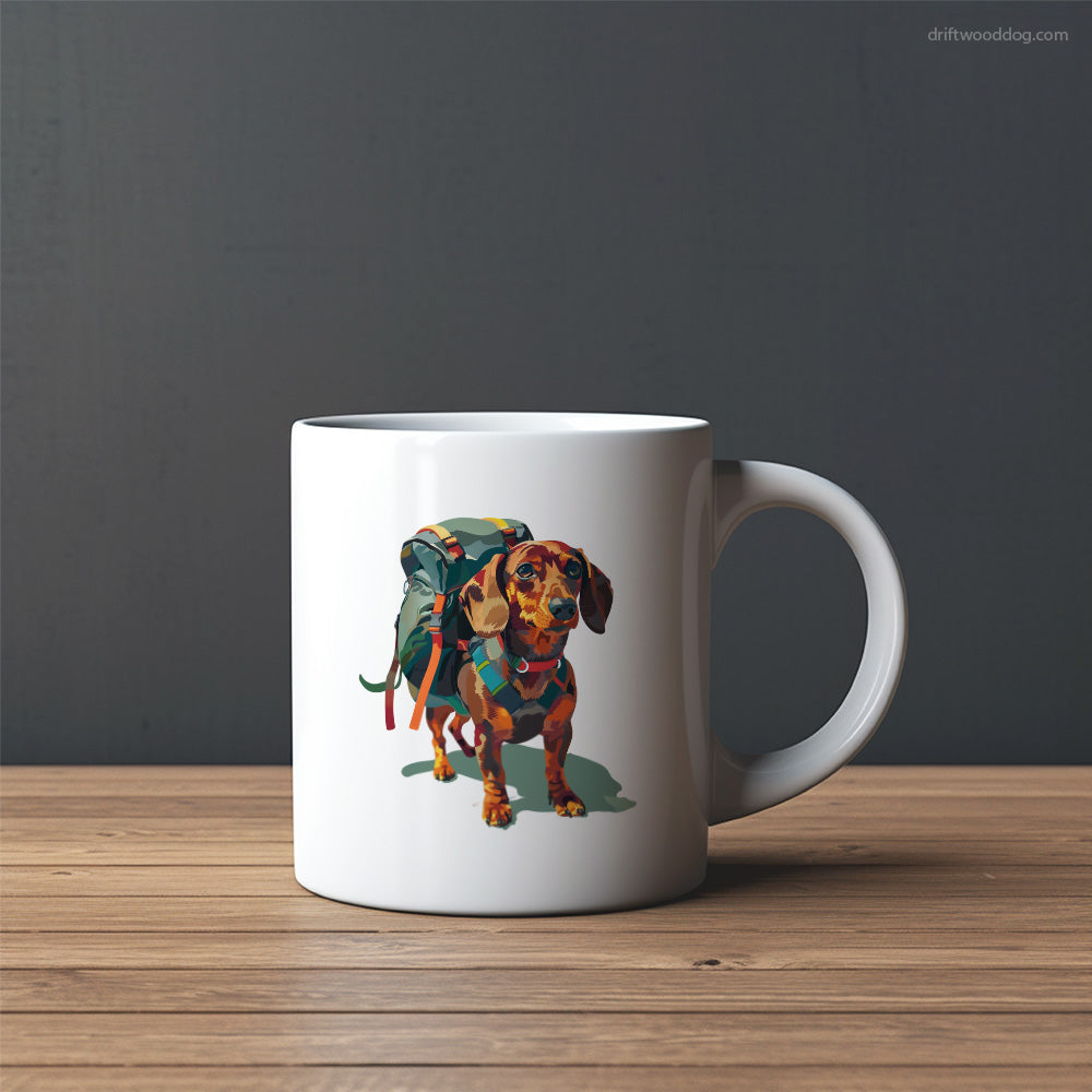 Dachshund Ready for Hiking Mug – Custom Dog Mugs | Personalized Pet Mugs