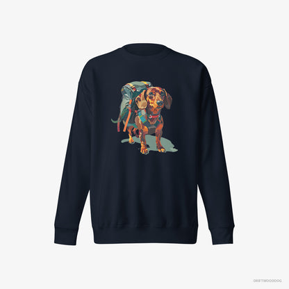 Dachshund Ready for Hiking Navy Sweatshirt