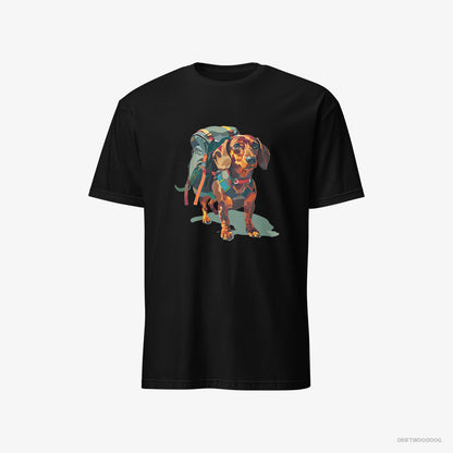 Dachshund Ready for Hiking Black T-Shirt