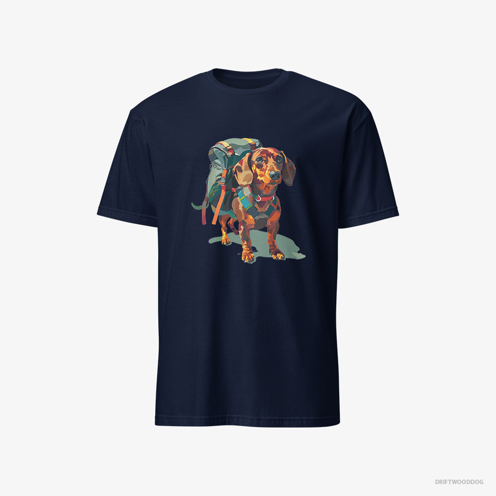 Dachshund Ready for Hiking – Women's T-Shirt Navy – Classic